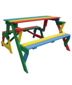 Habau Kinder Picknickbank Bunt, 100 X 50 X 62 Cm -Mobelgarten Verkauf 4031100 WE FS 002 KinderPicknickbank