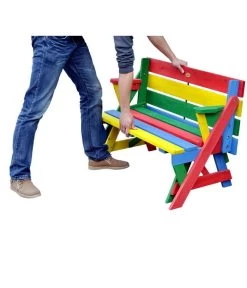 Habau Kinder Picknickbank Bunt, 100 X 50 X 62 Cm -Mobelgarten Verkauf 4031100 WE FS 003 KinderPicknickbank