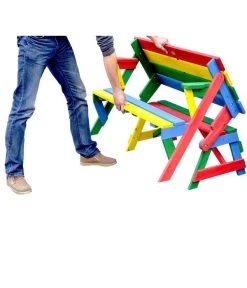 Habau Kinder Picknickbank Bunt, 100 X 50 X 62 Cm -Mobelgarten Verkauf 4031100 WE FS 004 KinderPicknickbank