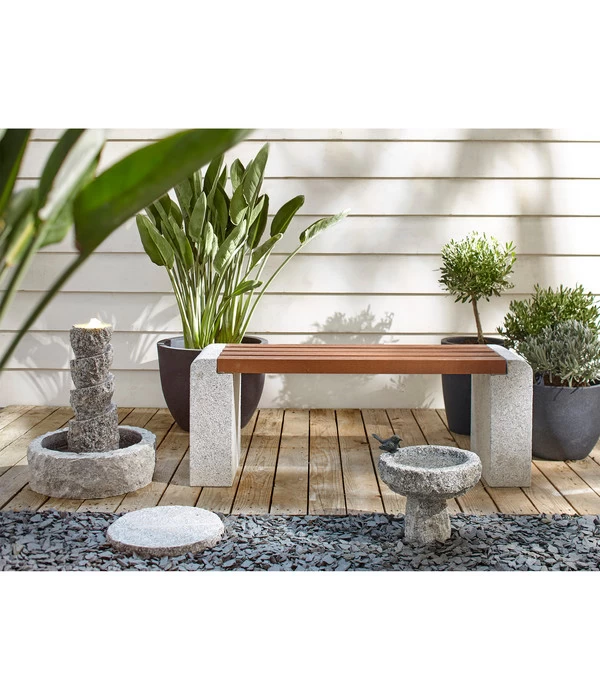 Dehner Granit-Gartenbank, Ca. B120/H45/T35 Cm, Grau/braun 2 Dehner Granit-Gartenbank, Ca. B120/H45/T35 Cm, Grau/braun â Bild 2