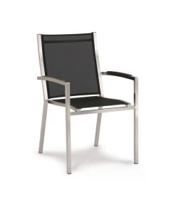 Best Stapelsessel Marbella, 57x64x93 Cm, Edelstahl, Schwarz