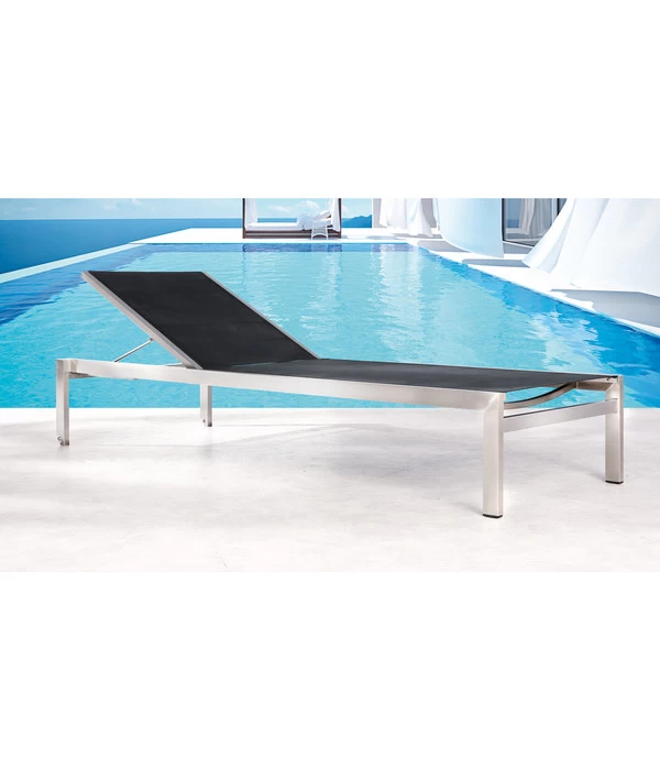 Best Rollliege Marbella, Edelstahl, Schwarz, Ca. B67/H33/T200 Cm 2 Best Rollliege Marbella, Edelstahl, Schwarz, Ca. B67/H33/T200 Cm – Bild 2