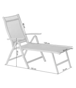 Dehner Gartenliege Chicago, Ca. B70/H72/T180 Cm -Mobelgarten Verkauf 4210258 WE FS 001 SkizzeLiegeChicagoNE