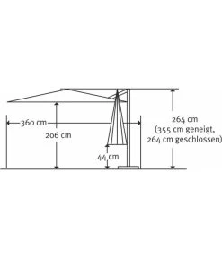 Schneider Ampelschirm Rhodos Twist Woody, Anthrazit, Rechteckig, Ca. B300/T360 Cm -Mobelgarten Verkauf 4355640 WE DE 001 RhodosTwistWoody