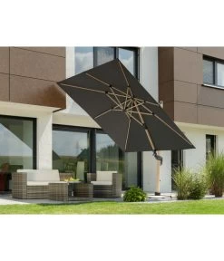 Schneider Ampelschirm Rhodos Twist Woody, Anthrazit, Rechteckig, Ca. B300/T360 Cm -Mobelgarten Verkauf 4355640 WE MO 001 RhodosTwistWoody