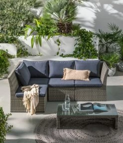 Dehner Geflecht-Lounge Rom, 4-teilig -Mobelgarten Verkauf 4407334 WE MO 002 DehnerGeflechtLoungeRomNEU