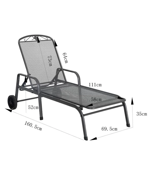 MWH Gartenliege Savoy, Ca. B81/H52/T187 Cm 5 MWH Gartenliege Savoy, Ca. B81/H52/T187 Cm – Bild 5