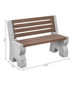 Dehner Granit-Gartenbank, 2-Sitzer, Ca. B114/H75/T52 Cm -Mobelgarten Verkauf 6692065 WE BG 001 GRANITBANKWPCRUECKENL