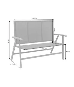 Dehner Klappbank Colmar, 2-Sitzer -Mobelgarten Verkauf 6701692 WE FS 002 KlappbankColmarSkizzeNEU