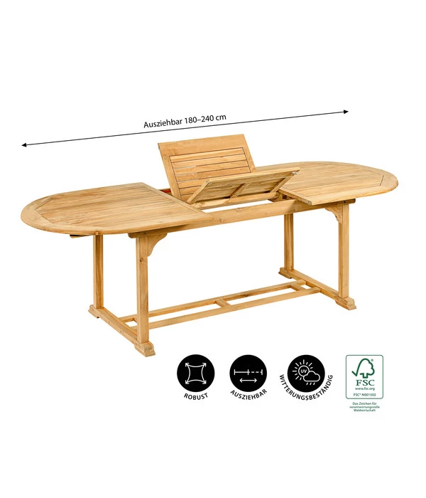 Dehner Ausziehtisch Havanna, Ca. B180-240/H74/T90 Cm 8 Dehner Ausziehtisch Havanna, Ca. B180-240/H74/T90 Cm – Bild 8