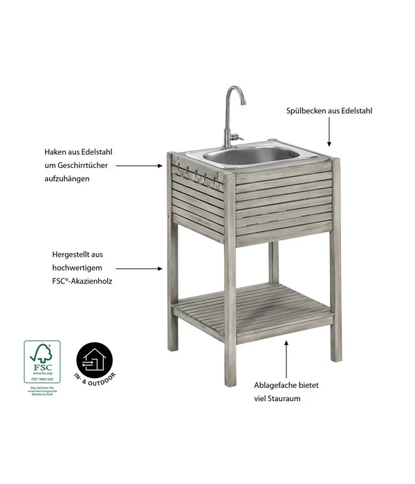 Dehner Spülschrank Southampton, Ca. B50/H90/T50 Cm 6 Dehner Spülschrank Southampton, Ca. B50/H90/T50 Cm – Bild 6
