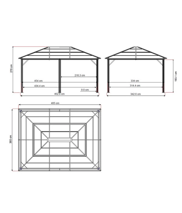 Sojag Pavillon Meridien 12x16, Ca. B485/H270/T365 Cm 2 Sojag Pavillon Meridien 12x16, Ca. B485/H270/T365 Cm – Bild 2