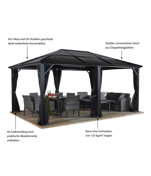 Sojag Pavillon Meridien 12x16, Ca. B485/H270/T365 Cm 6 Sojag Pavillon Meridien 12x16, Ca. B485/H270/T365 Cm – Bild 6