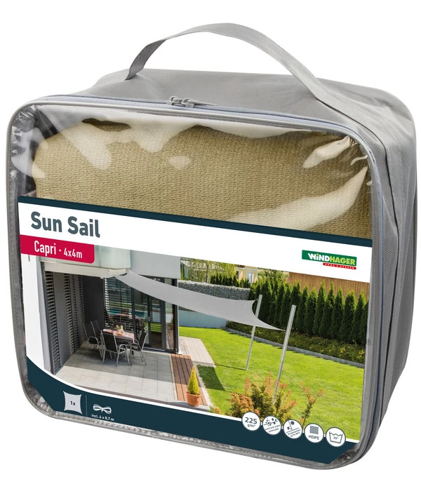 Windhager Sonnensegel Capri, Quadratisch, Ca. B400/T400 Cm 2 Windhager Sonnensegel Capri, Quadratisch, Ca. B400/T400 Cm – Bild 2