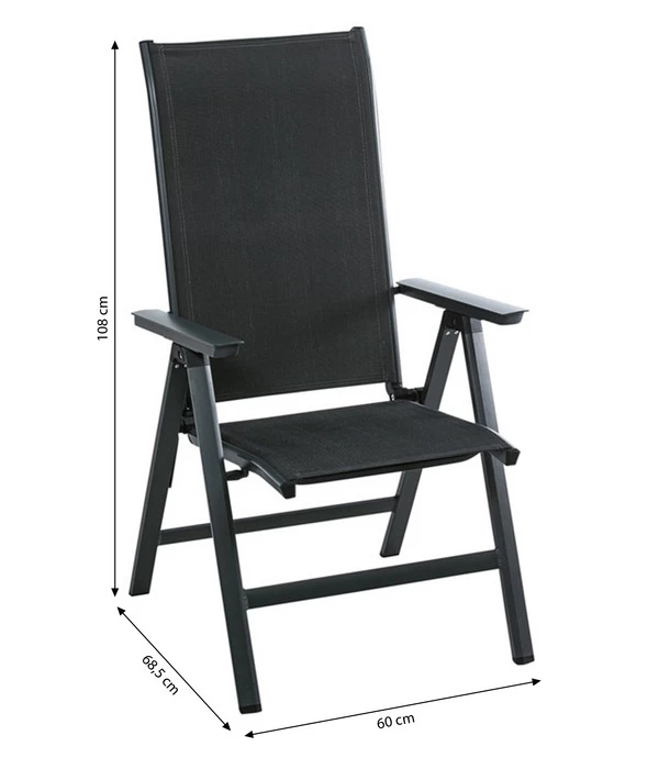 Dehner Klappsessel Cleveland, Dunkelgrau 6 Dehner Klappsessel Cleveland, Dunkelgrau – Bild 6